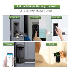 HARFO A01 Fingerprint and Touchscreen Keyless Smart Lever Door Lock Aged Bronze